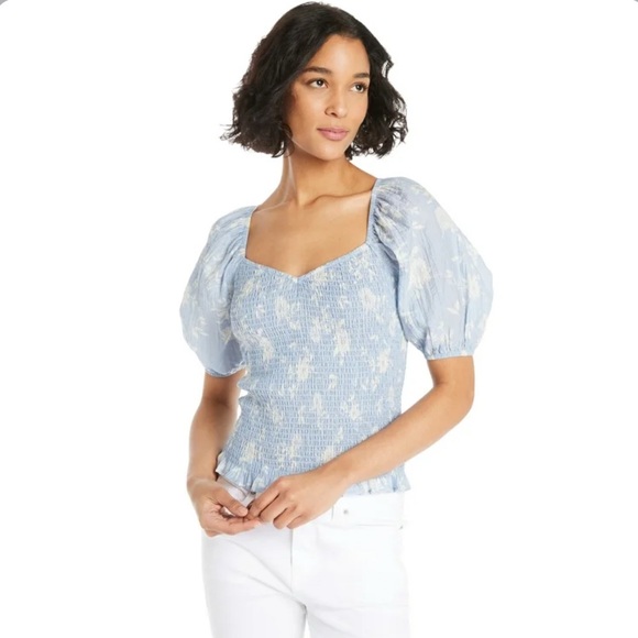 Self Esteem Tops - SELF ESTEEM || Light Blue Puff Sleeve Blouse. Sz. L